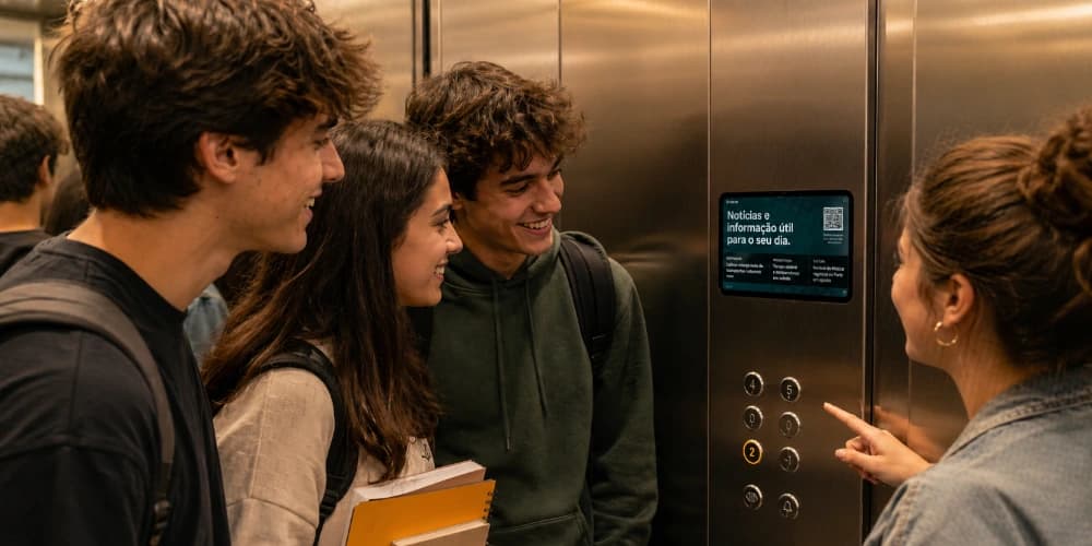 Icaro Media - Pantalla en ascensor